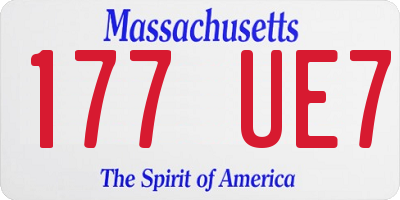MA license plate 177UE7