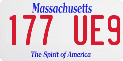 MA license plate 177UE9