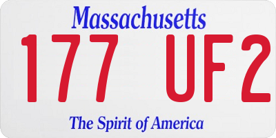 MA license plate 177UF2