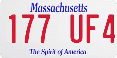 MA license plate 177UF4
