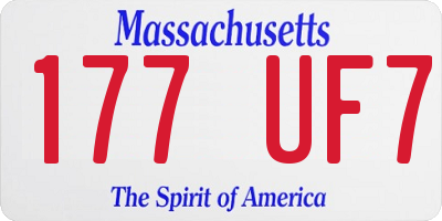 MA license plate 177UF7