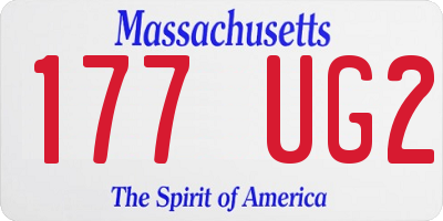 MA license plate 177UG2