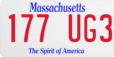 MA license plate 177UG3