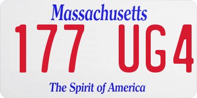 MA license plate 177UG4