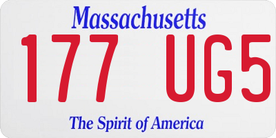 MA license plate 177UG5