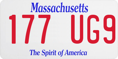 MA license plate 177UG9