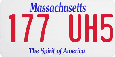 MA license plate 177UH5