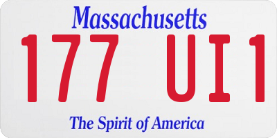 MA license plate 177UI1
