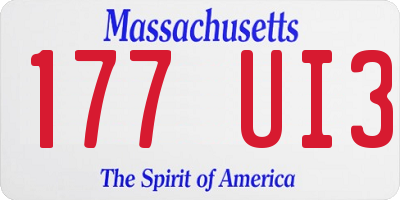 MA license plate 177UI3