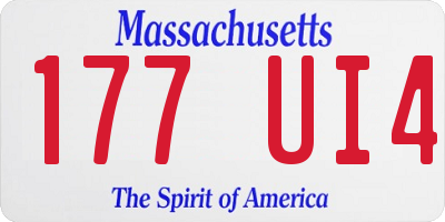 MA license plate 177UI4