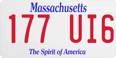 MA license plate 177UI6