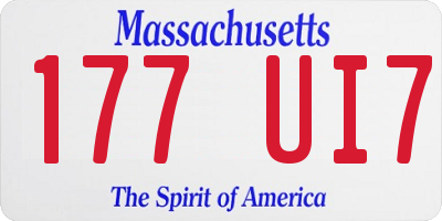 MA license plate 177UI7