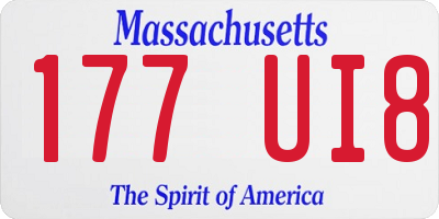 MA license plate 177UI8