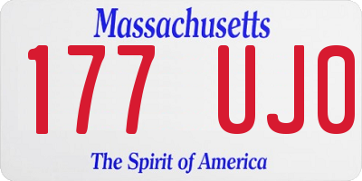 MA license plate 177UJ0