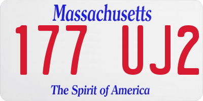 MA license plate 177UJ2