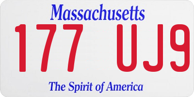 MA license plate 177UJ9