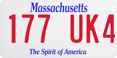 MA license plate 177UK4