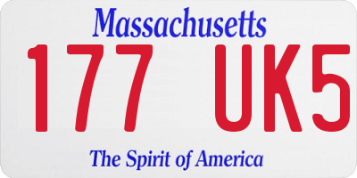 MA license plate 177UK5