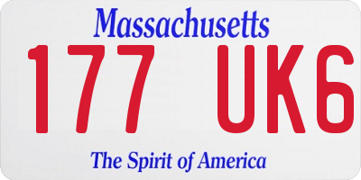 MA license plate 177UK6