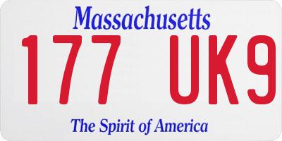 MA license plate 177UK9