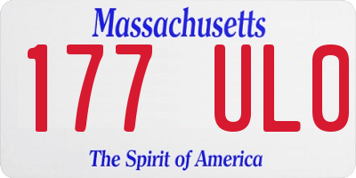 MA license plate 177UL0