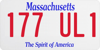 MA license plate 177UL1