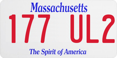 MA license plate 177UL2
