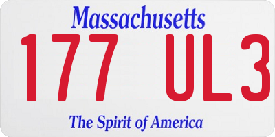 MA license plate 177UL3
