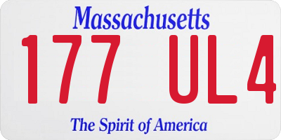 MA license plate 177UL4