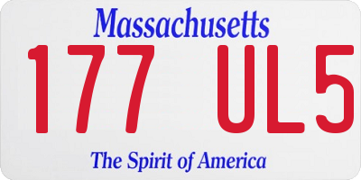 MA license plate 177UL5