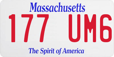 MA license plate 177UM6