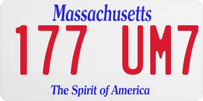 MA license plate 177UM7