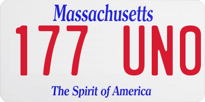 MA license plate 177UN0