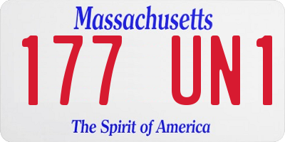 MA license plate 177UN1