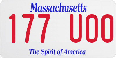 MA license plate 177UO0