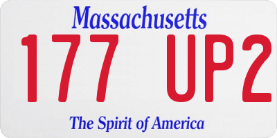 MA license plate 177UP2