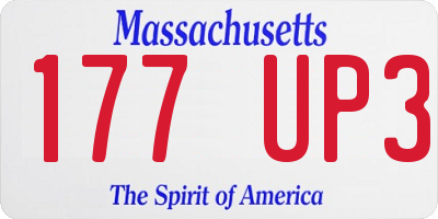 MA license plate 177UP3