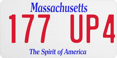 MA license plate 177UP4