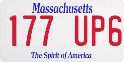 MA license plate 177UP6