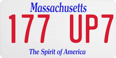 MA license plate 177UP7
