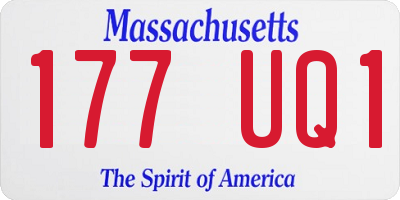 MA license plate 177UQ1