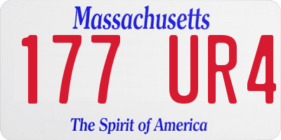 MA license plate 177UR4