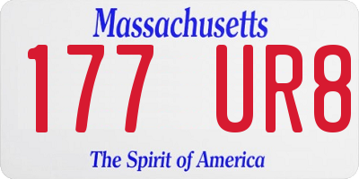 MA license plate 177UR8