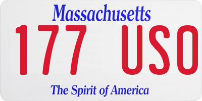 MA license plate 177US0