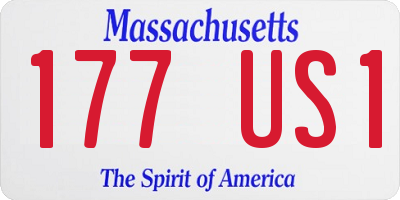 MA license plate 177US1