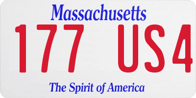 MA license plate 177US4