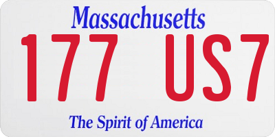 MA license plate 177US7