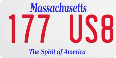 MA license plate 177US8
