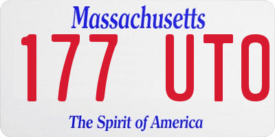 MA license plate 177UT0