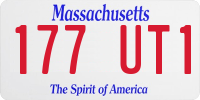 MA license plate 177UT1